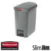 Afvalbak Slim Jim End Step-On container Rubbermaid 30 liter grijs